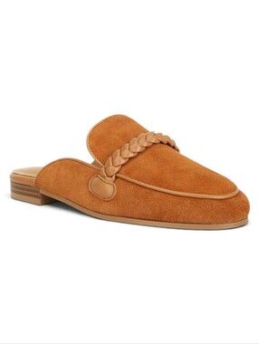NEW Rag & Co Lavinia Tan Genuine Suede Braided Mules Size 8